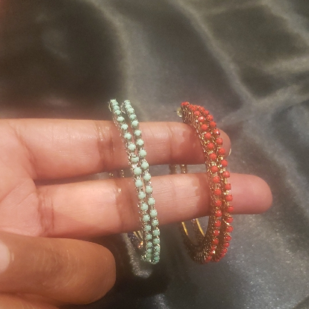 Beaded Hoop Earrings.